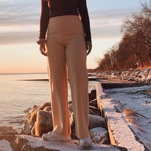 Zara Yellow Wide Leg Pants